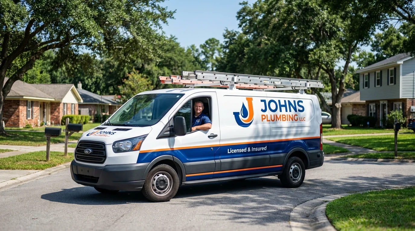 Johns Plumbing LLC service van in Vandalia, MO
